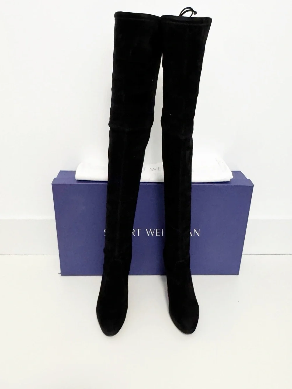 STUART WEITZMAN Highland suede over-the-knee boots Black Size 8.5